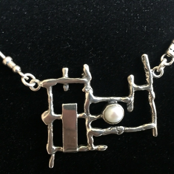 Sterling silver 925 necklace 16'' with pearl - Picture 2 of 8